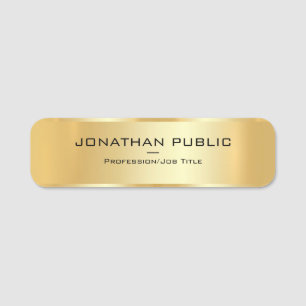 Gold Look Employee Safety Pin Or Magnetic Business Name Tag