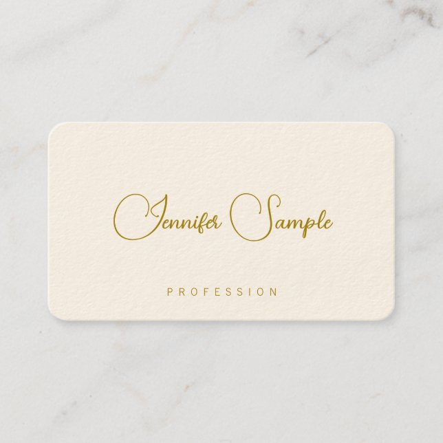 Gold Look Font Template Modern Typography Business Card (Front)