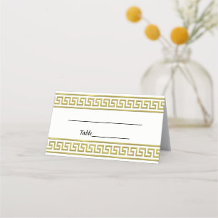 Gold Look Greek Key Meander Border #1A Place Card