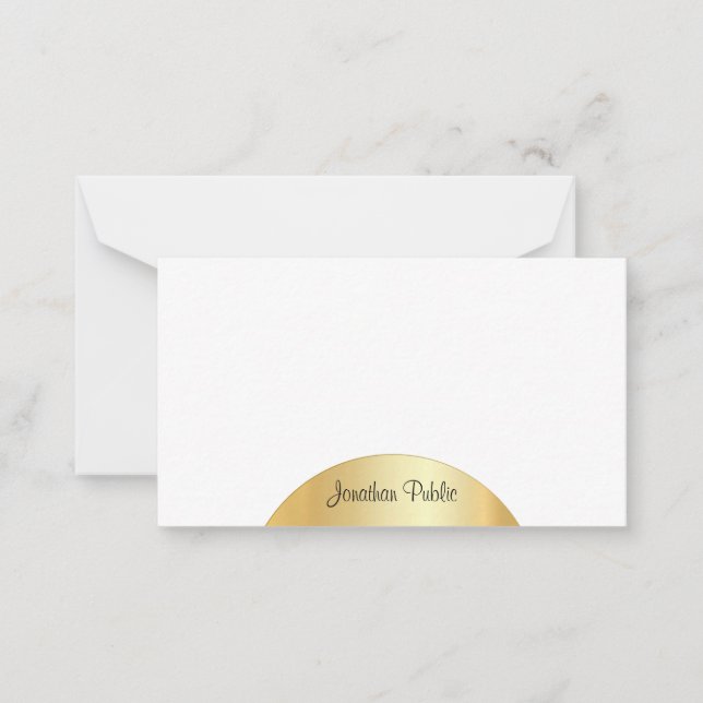 Gold Look Handwritten Monogram Elegant Template (Front)