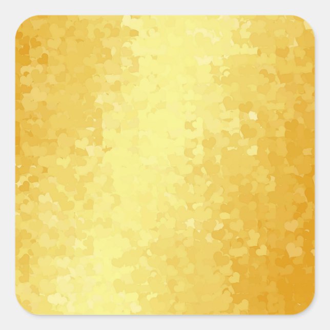 Gold Look Hearts Glamour Blank Template Elegant Square Sticker (Front)