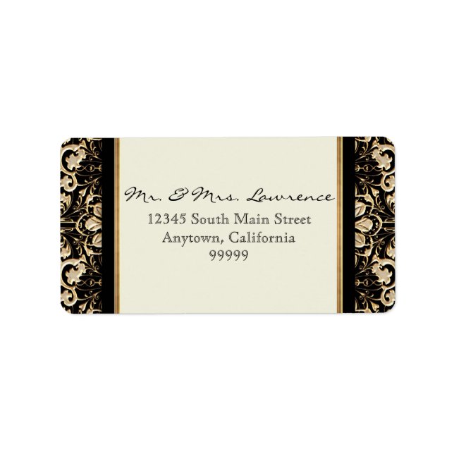 Gold Look, Lace Baroque Art Nouveau Deco 20s Style Label (Front)