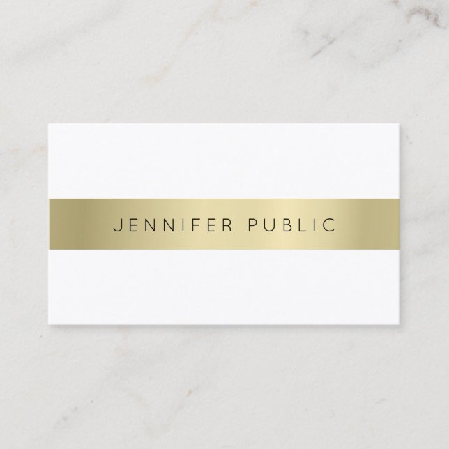 Gold Look Minimalist Modern Plain Professional Business Card (Front)