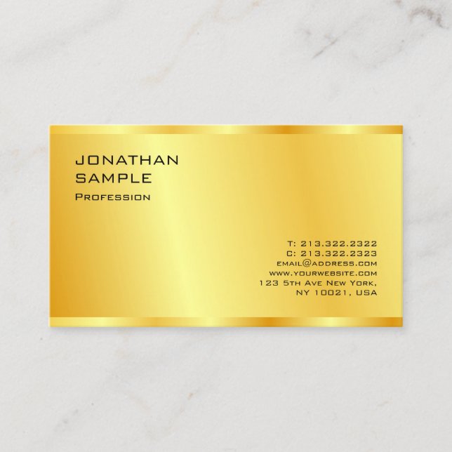 Gold Look Modern Elegant Professional Template Business Card (Front)