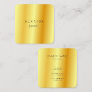 Gold Look Modern Glamour Corporate Company Square Business Card