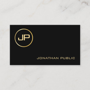 Gold Look Monogrammed Elegant Professional Trendy Business Card