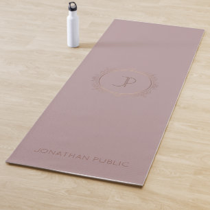 Gold Look Monogrammed Fitness Template Trendy Yoga Mat