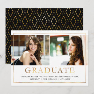 Gold Look Photo Graduation Open House Announcement