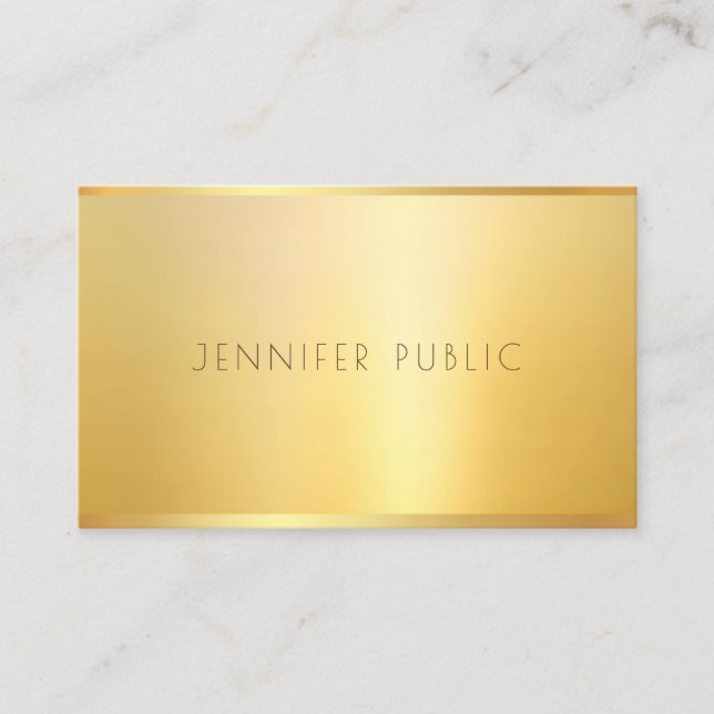 Gold Look Professional Elite Template Elegant Luxe Business Card (Front)