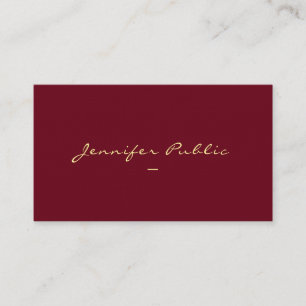 Gold Look Script Template Luxury Premium Linen Business Card
