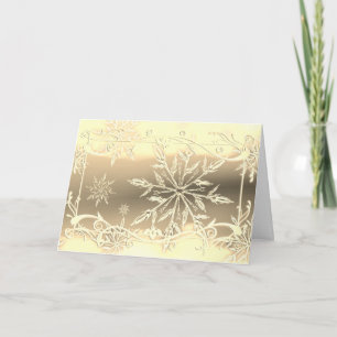 Gold look snowflake frost  card