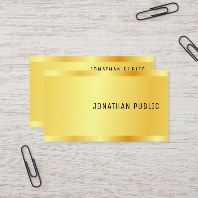 Gold Look Template Professional Modern Elegant Business Card (Front/Back In Situ)