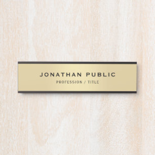 Gold Look Template Your Custom Text Name Elegant Door Sign