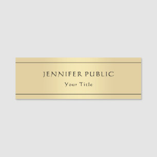 Gold Look Trendy Modern Template Glamorous Name Tag