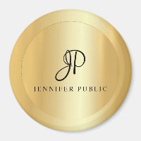 Gold Look Trendy Template Monogram Modern Large