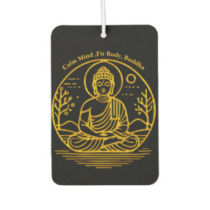 Gold Looking Buddha Seated in Serene Meditation Car Air Freshener