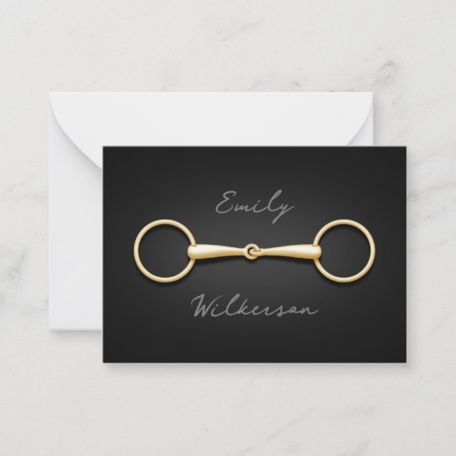 Gold Loose Ring Snaffle Bit Custom Equestrian Card (Front)