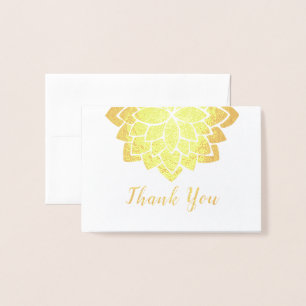 Gold Lotus Design  Mandala Foil Card