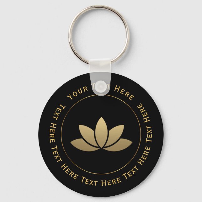 Gold Lotus Flower Key Ring (Front)