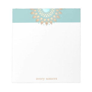 Gold Lotus Flower Mandala Notepad