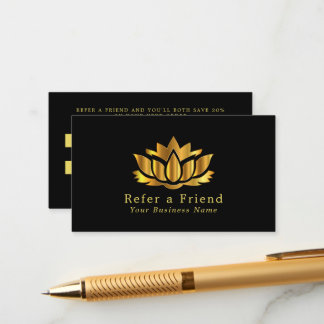 Gold Lotus Flower Referral Card