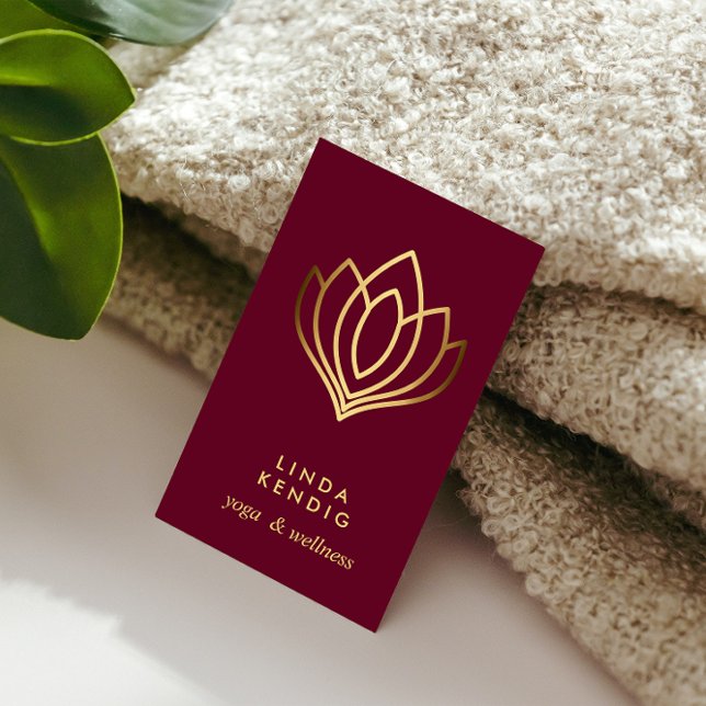 Gold Lotus flower | Ruby | wellness  massage yoga Business Card (Creator Uploaded)