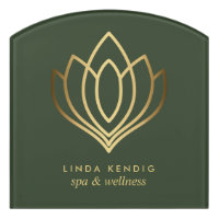 Gold lotus logo | Green | Yoga wellness massage