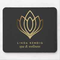 Gold lotus logo Grey | Personalised add your name