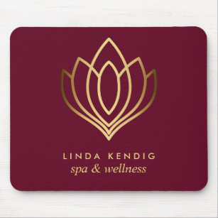 Gold lotus logo Ruby   Personalised add your name Mouse Pad