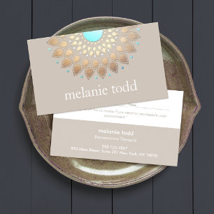 Gold  Lotus Mandala Natural Health Appointment Card