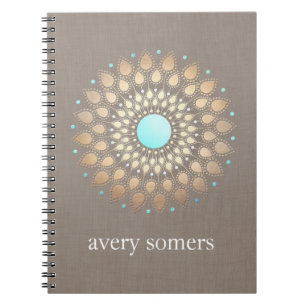 Gold Lotus Mandala Natural Wellness Notebook