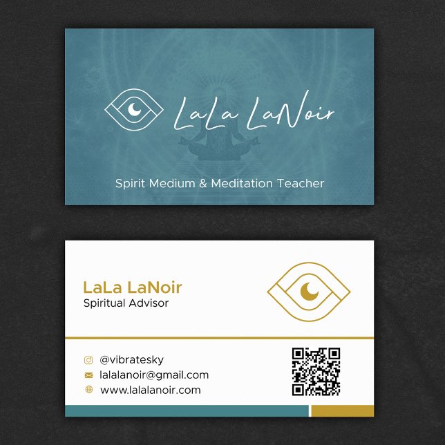 Gold Lotus Spirit Medium & Meditation Teacher Business Card (Creator Uploaded)
