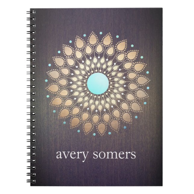 Gold Lotus Yoga and Meditation Teacher Wellness Notebook (Front)