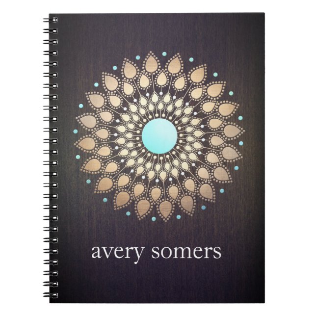 Gold Lotus Yoga and Meditation Teacher Wellness Notebook (Front)