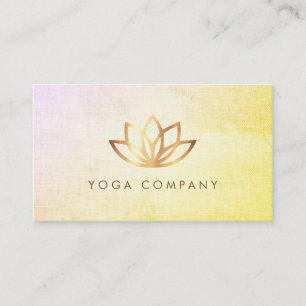 Gold Lotus Yoga Instructor Vintage Business Card