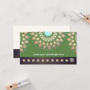 Gold Lotus Yoga Meditation 10  Class Punch Loyalty Card