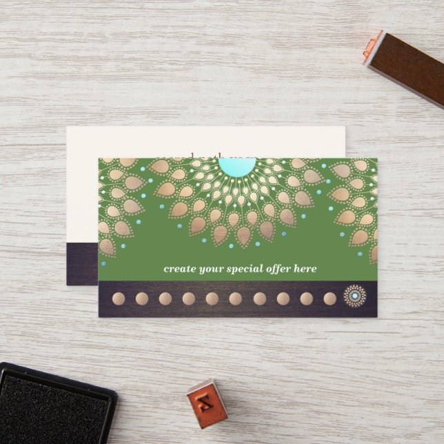 Gold Lotus Yoga Meditation 10  Class Punch Loyalty Card (Front/Back In Situ)