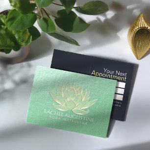 Gold Lotus Yoga Meditation Instructor Appointment Card