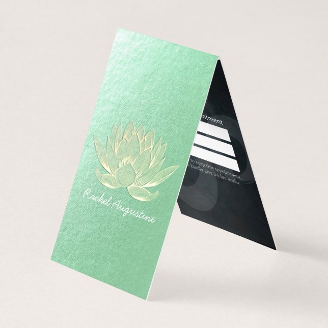 Gold Lotus Yoga Meditation Instructor Price List Business Card (Front)