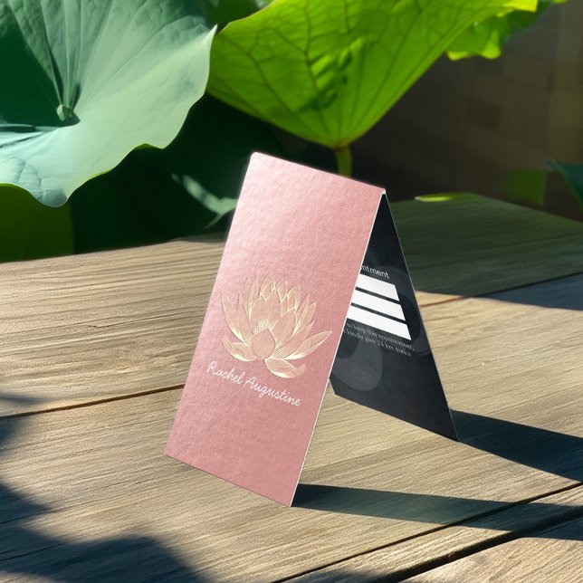 Gold Lotus Yoga Meditation Instructor Price List Business Card (Creator Uploaded)