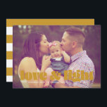 Gold Love and Light Single Photo Hanukkah Card<br><div class="desc">This modern Hanukkah card features the words love & light in gold over a full bleed photo. The back has a matching striped pattern.</div>