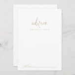 Gold Love Fancy Script Wedding Advice Card<br><div class="desc">This gold love fancy script wedding advice card is perfect for a rustic wedding. The simple and elegant design features classic and fancy script typography in gold. These cards are perfect for a wedding, bridal shower, baby shower, graduation party & more. Personalise the cards with the names of the bride...</div>