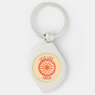 GOLD LOVE FOR VALENTINE ANNIVERSARY WEDDING KEY RING