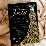 Gold Love Heart Dress Black 40th Birthday Party<br><div class="desc">Gold Love Heart Dress Black 40th Birthday Party Foil Invitation

See other invitations in our Niche and Nest Store</div>