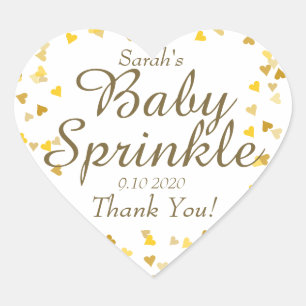 Gold Love Hearts Baby Sprinkle / Shower / Couples Heart Sticker