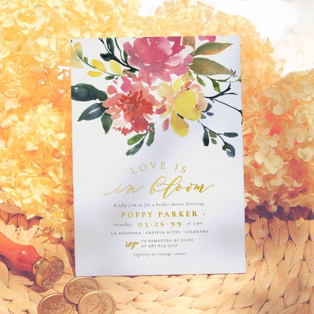 Gold Love In Bloom Spring Floral Bridal Shower (Creator Uploaded)