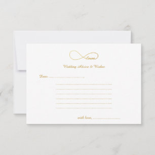 Gold Love Infinity Wedding Wishes & Advice Cards