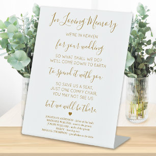 Gold Loving Memory Heaven Poem Wedding Memorial  Pedestal Sign
