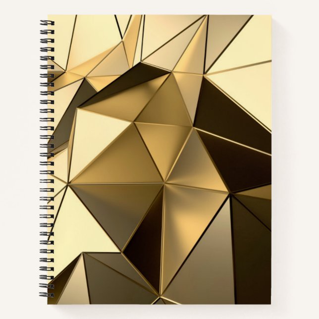 Gold Low-Poly Bullet Journal / Lined Notebook (Front)