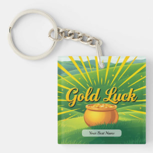 Gold Luck Ray Personalise Key Ring